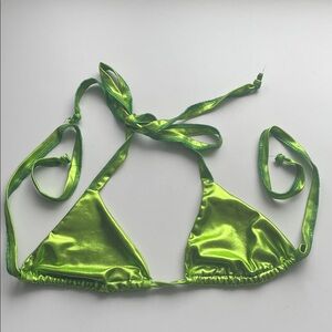 MILFSRACK Shiny Green Bikini Top